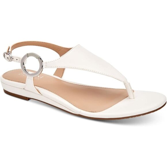 Alfani Shoes - Alfani Thong Sandals Hayyden Faux Suede Dressy Slingback Womens White 5.5 M